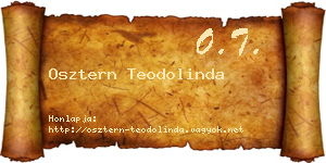 Osztern Teodolinda névjegykártya